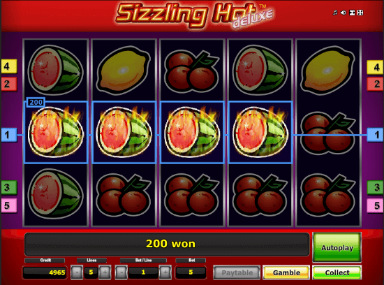 Sizzling hot slot machine